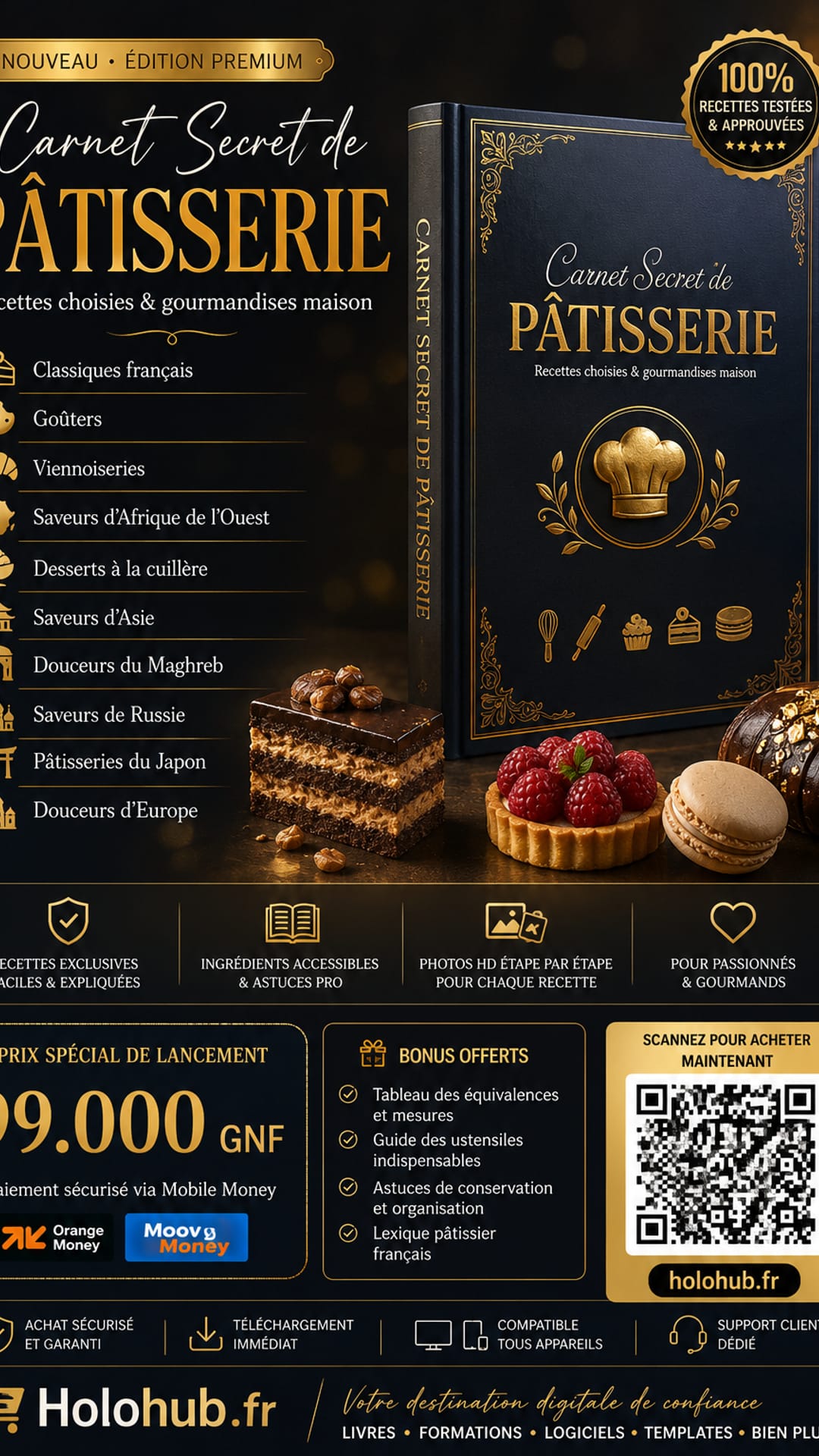 120 Recettes Secrètes de Pâtisseries du Monde !